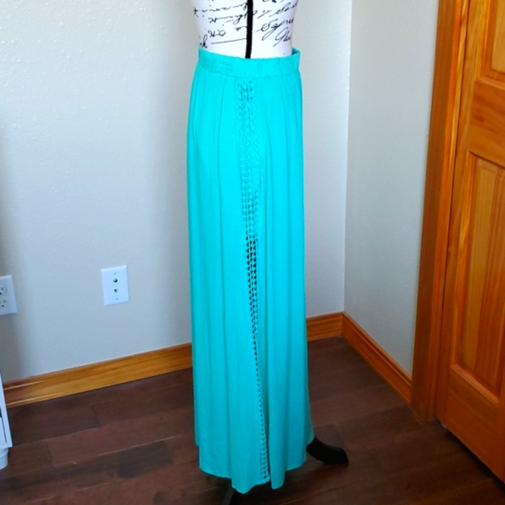 Sugarmint Lace Maxi Skirt Aqua Green Size Medium View 3